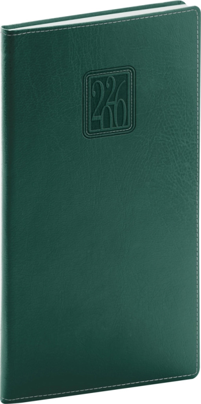 NOTIQUE Kapesní diář Panama 2026, zelený, 9 x 15,5 cm Presco Group
