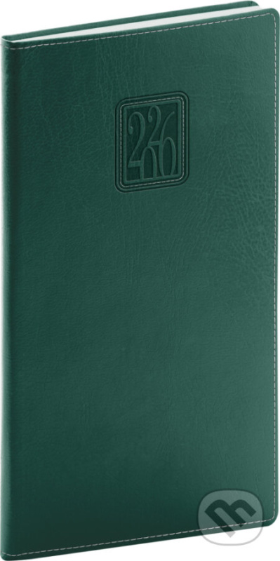NOTIQUE Kapesní diář Panama 2026, zelený, 9 x 15,5 cm Presco Group