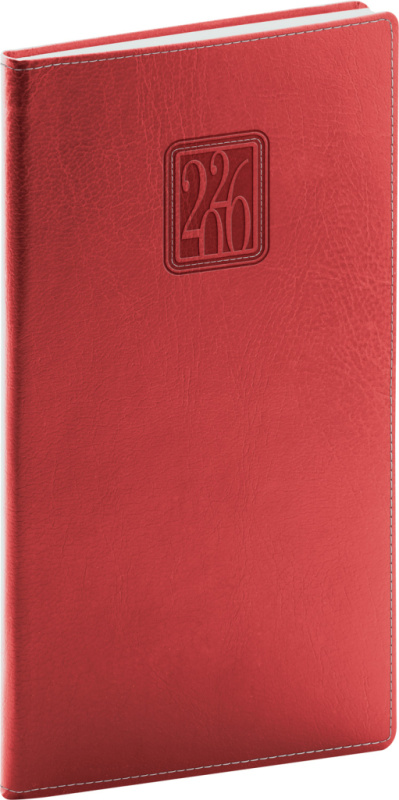 NOTIQUE Kapesní diář Panama 2026, červený, 9 x 15,5 cm Presco Group
