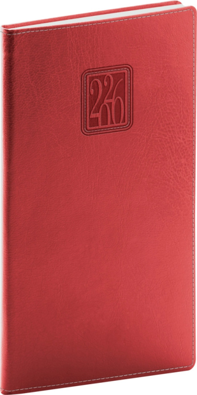 NOTIQUE Kapesní diář Panama 2026, červený, 9 x 15,5 cm Presco Group