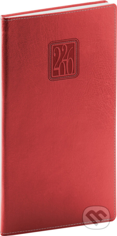 NOTIQUE Kapesní diář Panama 2026, červený, 9 x 15,5 cm Presco Group