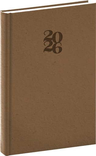 NOTIQUE denní diář Essenza 2026, oříšková barva, 15 x 21 cm