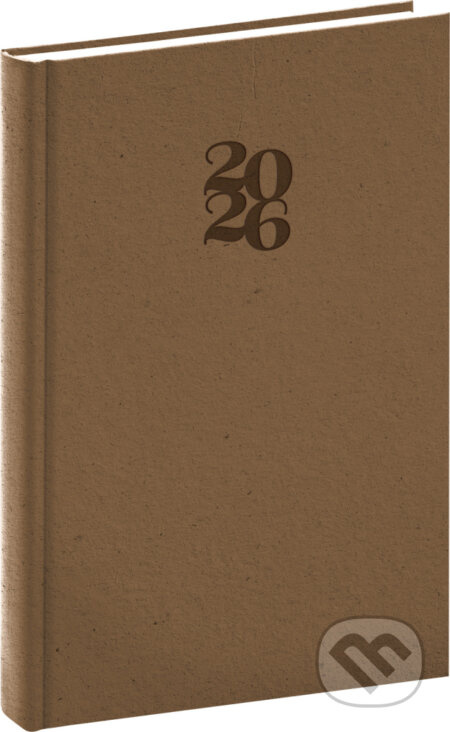 NOTIQUE denní diář Essenza 2026, oříšková barva, 15 x 21 cm