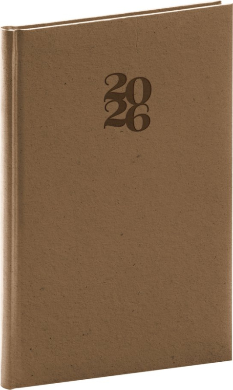 Týdenní diář Essenza 2026 oříšek 15 x 21 cm
