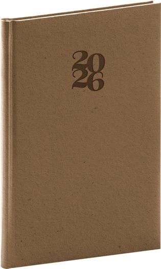 Týdenní diář Essenza 2026 oříšek 15 x 21 cm