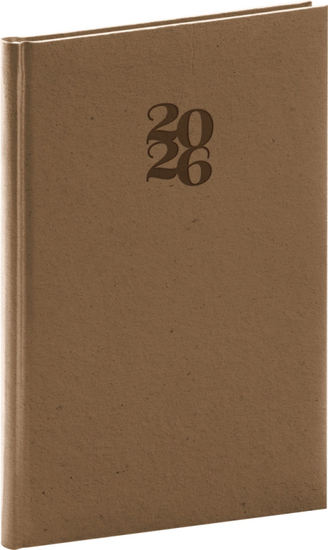 Týdenní diář Essenza 2026 oříšek 15 x 21 cm