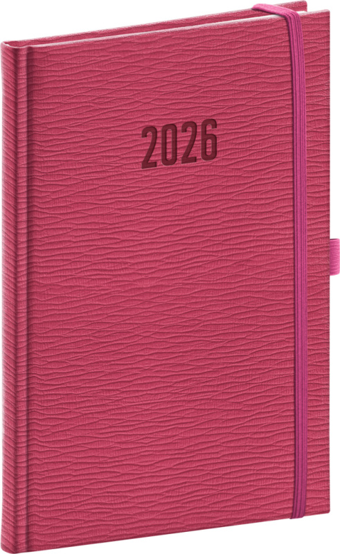 Presco Rivoli 2026 - týdenní diář A5 - růžový