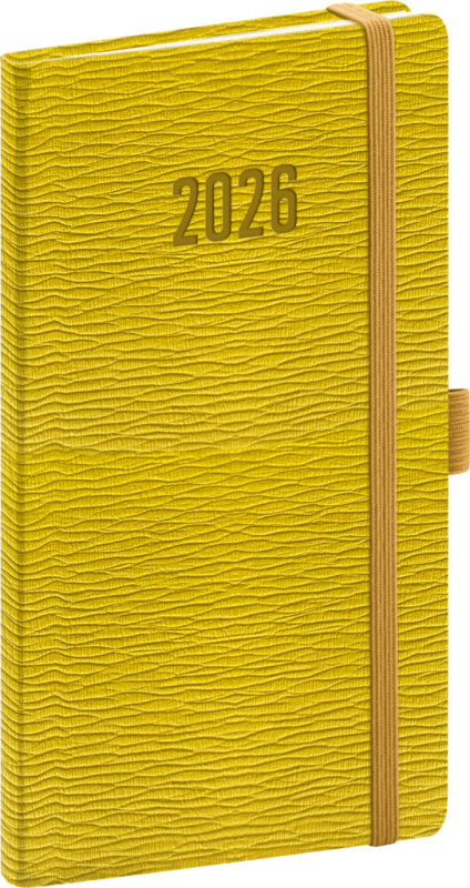 NOTIQUE Kapesní diář Rivoli 2026, žlutozelený, 9 x 15,5 cm Presco Group