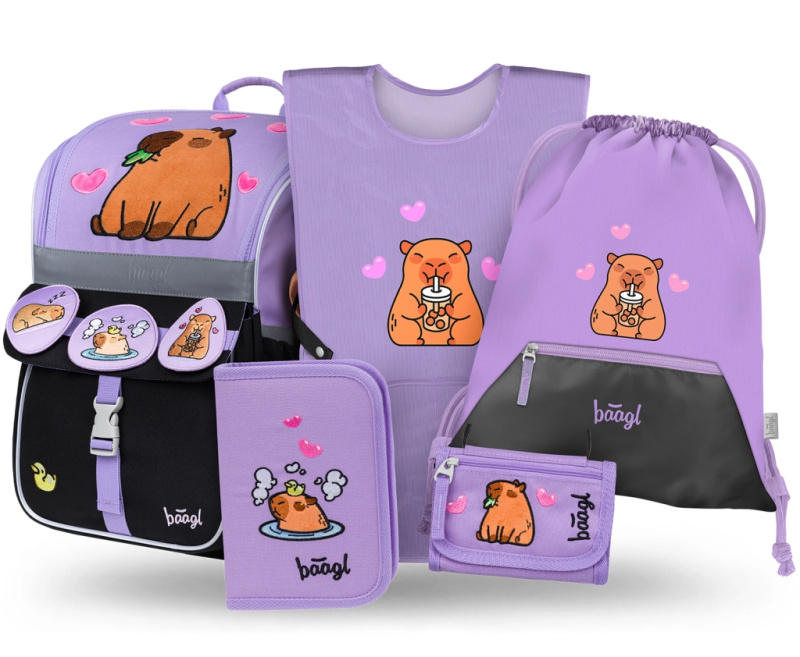 BAAGL SET 5 Zippy Kapybara: aktovka, penál, sáček, zástěra, peněženka Presco Group