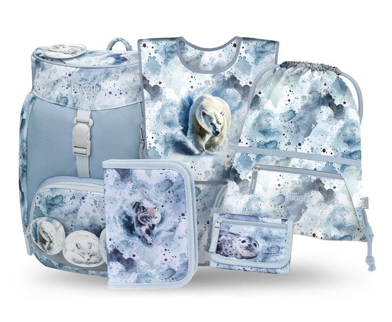 BAAGL SET 5 Airy Polar: batoh, penál, sáček, zástěra, peněženka GRS Presco Group
