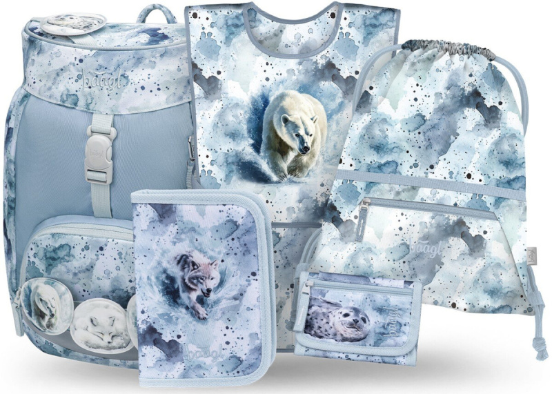 BAAGL SET 5 Airy Polar: batoh, penál, sáček, zástěra, peněženka GRS Presco Group