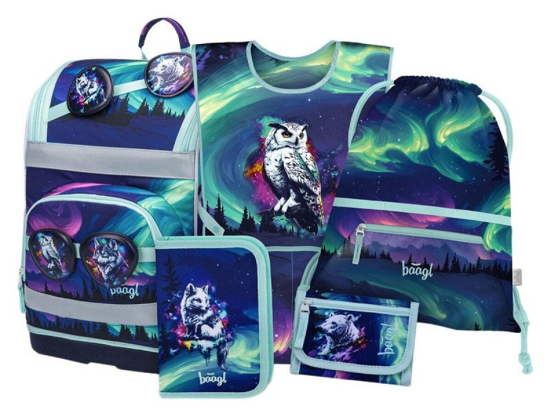 BAAGL SET 5 Zippy Plus Aurora: aktovka, penál, sáček, zástěra, peněženka GRS Presco Group