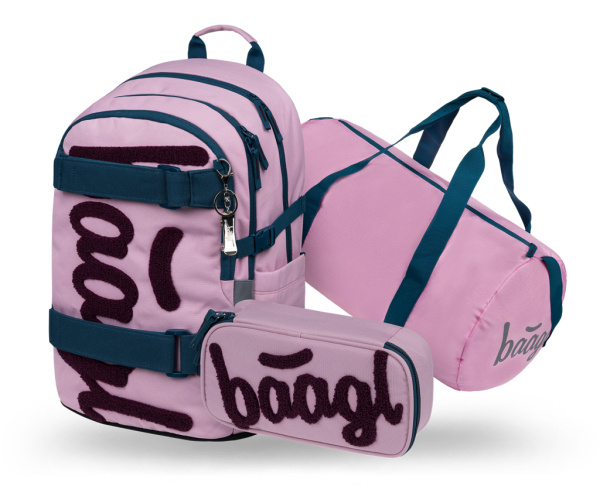 BAAGL SET 3 Skate Rose: batoh, penál, sportovní taška GRS Presco Group