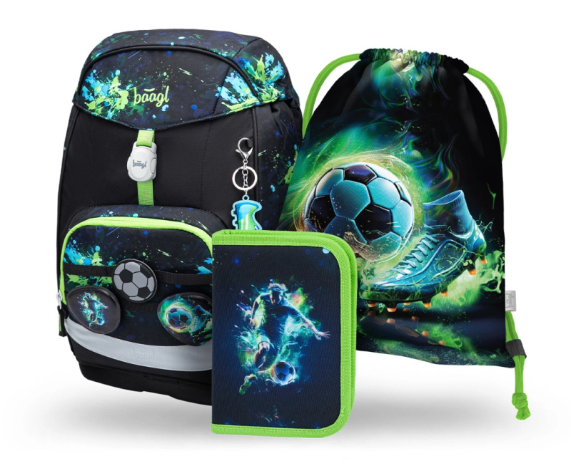 BAAGL SET 3 Airy Plus Fotbal: batoh, penál, sáček   Presco Group