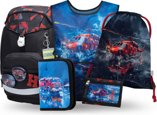 BAAGL SET 5 Airy Plus Záchranáři: batoh, penál, sáček, zástěra, peněženka Presco Group