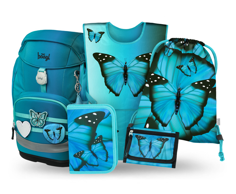 BAAGL SET 5 Airy Plus Butterfly: batoh, penál, sáček, zástěra, peněženka Presco Group