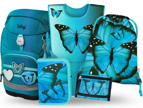 BAAGL SET 5 Airy Plus Butterfly: batoh, penál, sáček, zástěra, peněženka Presco Group