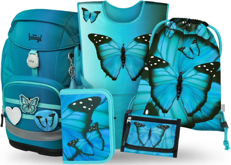 BAAGL SET 5 Airy Plus Butterfly: batoh, penál, sáček, zástěra, peněženka Presco Group