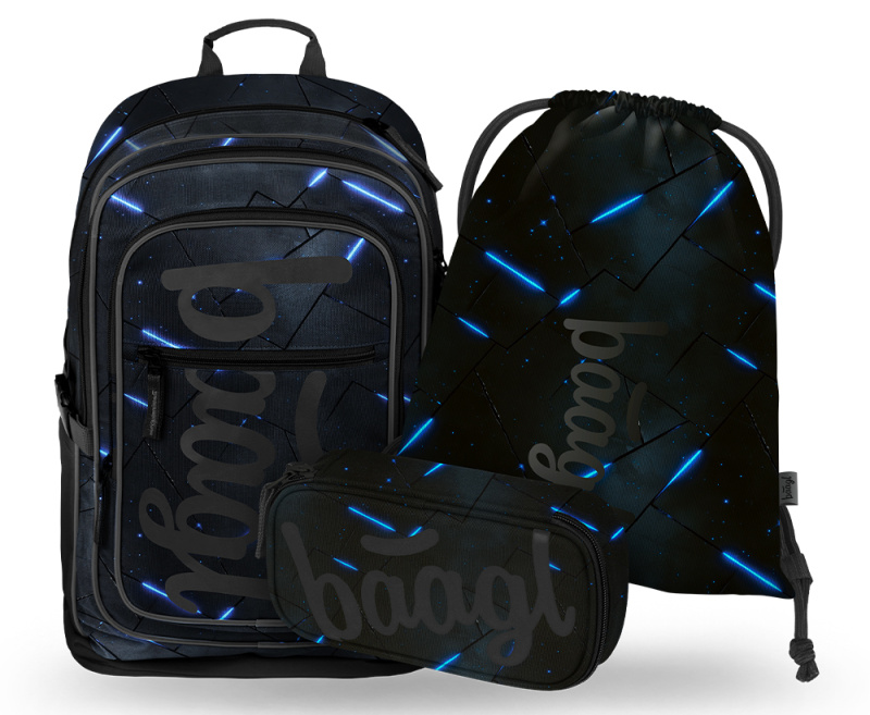 BAAGL SET 3 Cubic Flash: batoh, penál, sáček GRS Presco Group