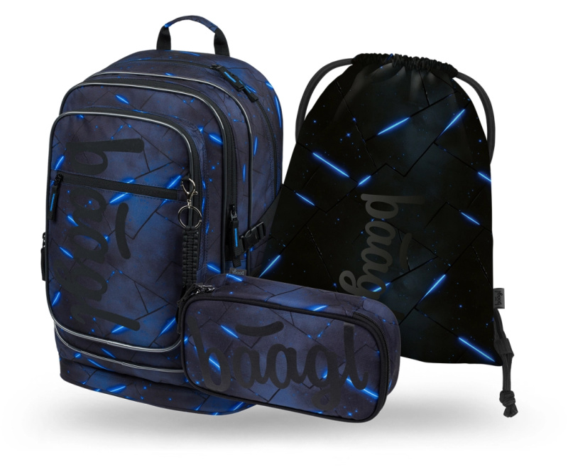 BAAGL SET 3 Cubic Flash: batoh, penál, sáček GRS Presco Group