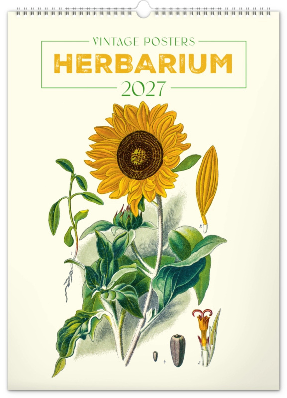 NOTIQUE Nástenný kalendár Vintage posters – herbarium (Vintage plagáty – herbár) 2027