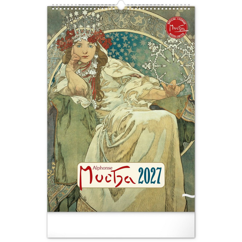 Nástěnný kalendář ALFONS MUCHA 2027, 33 × 46 cm