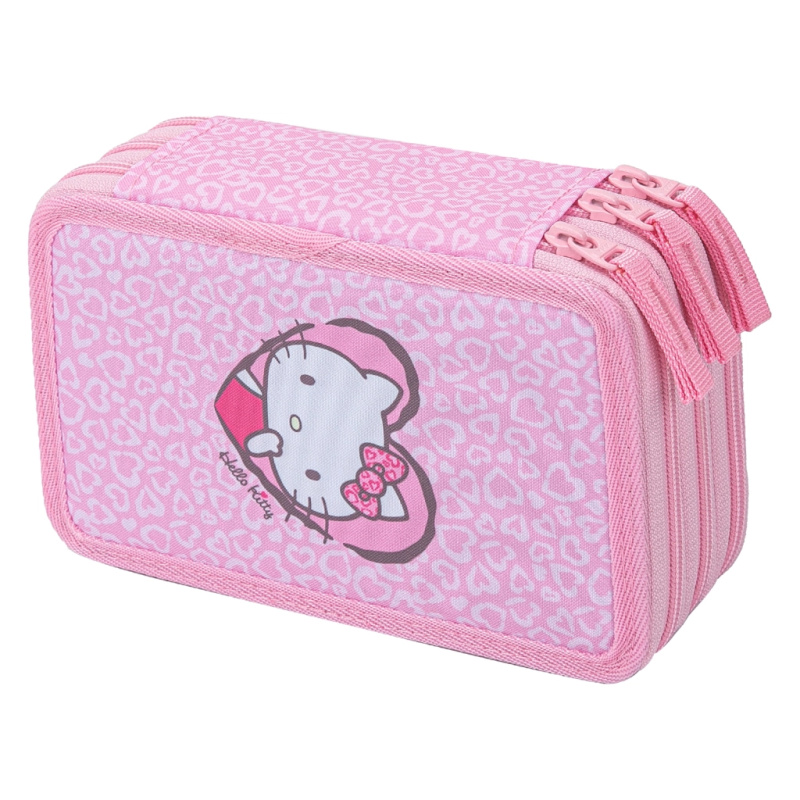 BAAGL Školní penál třípatrový Hello Kitty Sweet Leopard GRS Presco Group