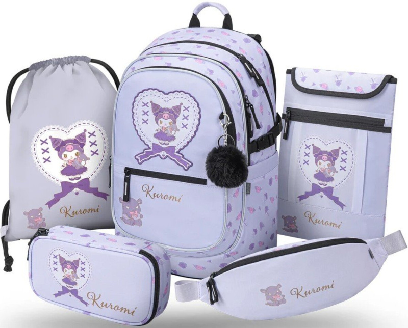 BAAGL SET 5 Core Kuromi Sweet One: batoh, penál, sáček, ledvinka, obal na notebook GRS  Presco Group