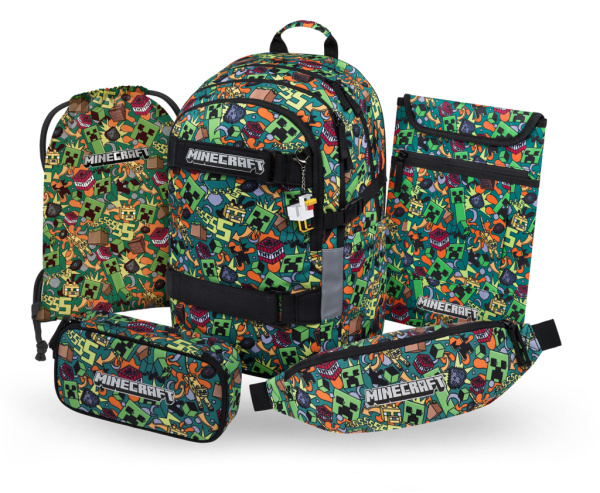 BAAGL SET 5 Skate Minecraft Chaos: batoh, penál, sáček, ledvinka, obal na notebook Presco Group