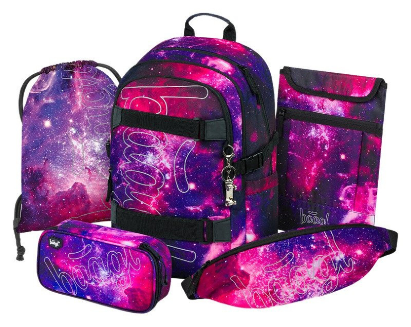BAAGL SET 5 Skate Galaxy: batoh, penál, sáček, ledvinka, obal na notebook Presco Group