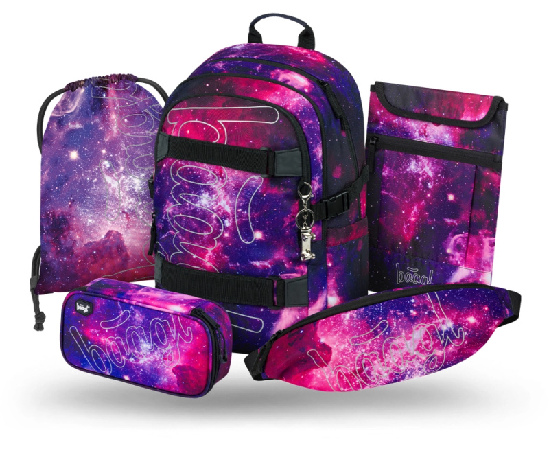 BAAGL SET 5 Skate Galaxy: batoh, penál, sáček, ledvinka, obal na notebook Presco Group