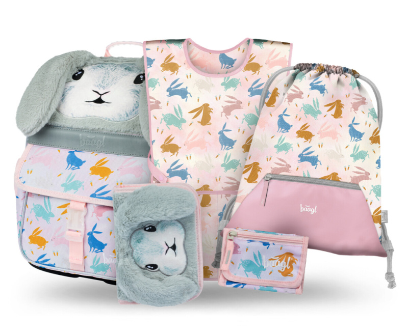 BAAGL SET 5 Zippy Bunny: aktovka, penál, sáček, zástěra, peněženka Presco Group