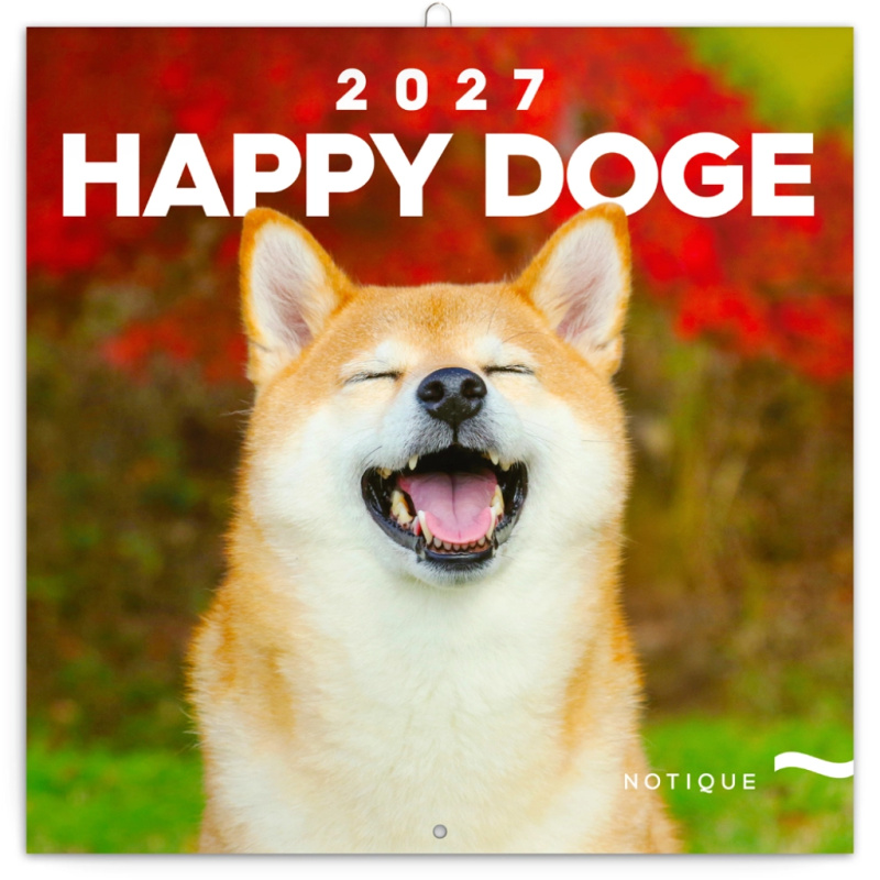 Notique nástěnný poznámkový kalendář Happy Doge 2027 30 × 30 cm
