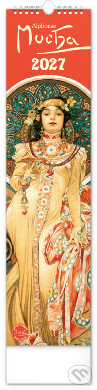 Nástěnný kalendář Alfons Mucha 2027, 12 × 48 cm