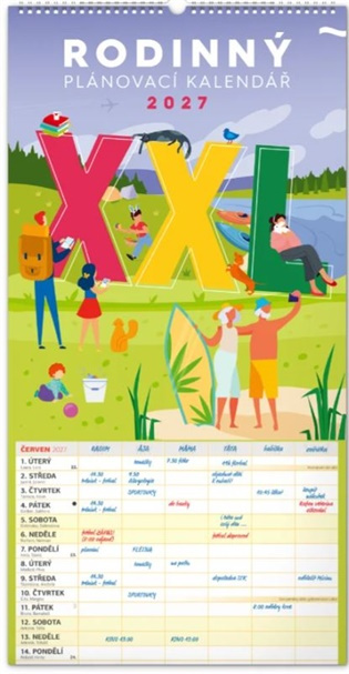 NOTIQUE Nástěnný kalendář Rodinný plánovací XXL 2027, 33 x 64 cm Presco Group