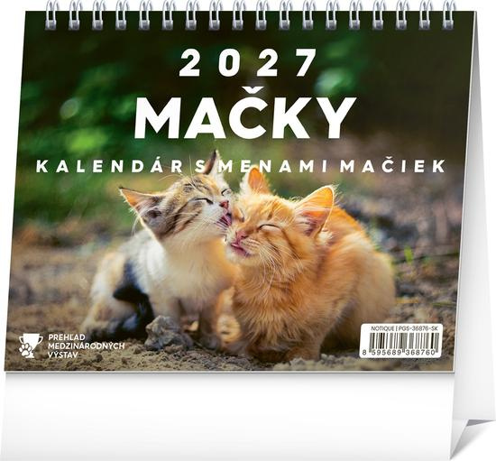 NOTIQUE Stolový kalendár Mačky 2027 (s menami mačiek)
