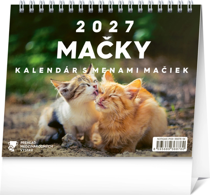 NOTIQUE Stolový kalendár Mačky 2027 (s menami mačiek)
