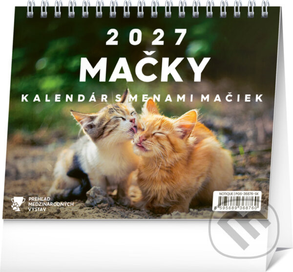 NOTIQUE Stolový kalendár Mačky 2027 (s menami mačiek)
