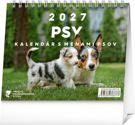 NOTIQUE Stolový kalendár Psy 2027 (s menami psov (riadkový)),NOTIQUE Stolový kalendár Psy 2027 (s menami psov (riadkový))