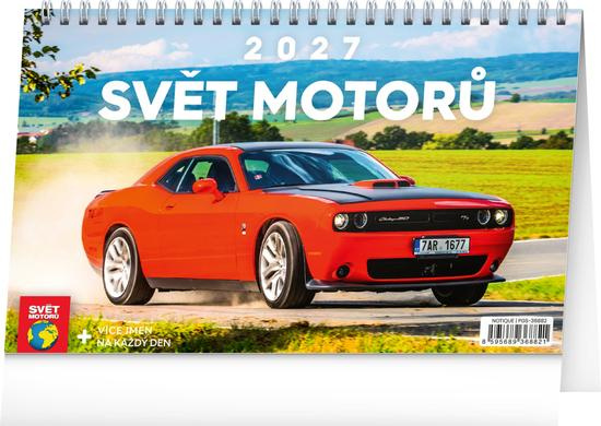 NOTIQUE stolní kalendář Svět motorů 2027 (řádky)