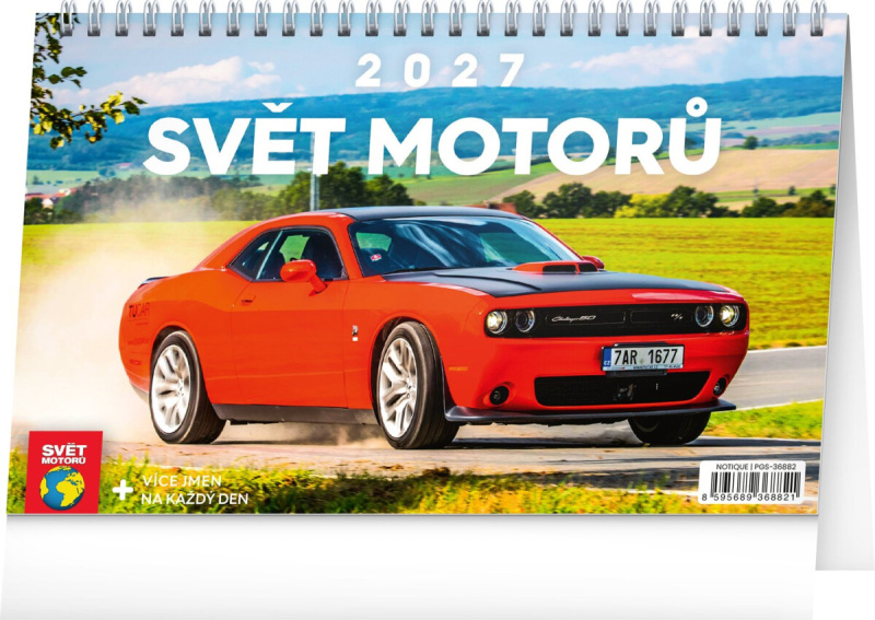 NOTIQUE stolní kalendář Svět motorů 2027 (řádky)