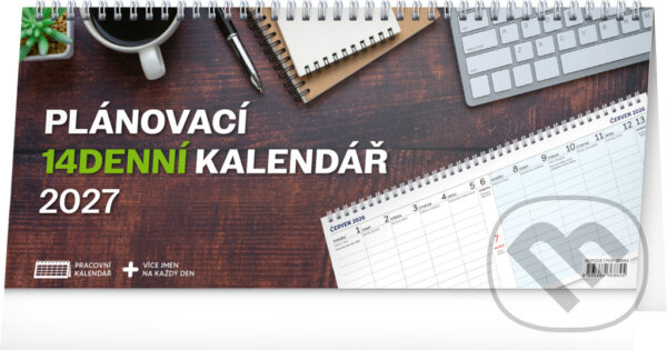 Plánovací 14denní 2027 - stolní pracovní kalendář
