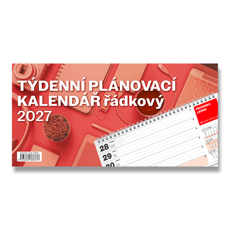 Plánovací řádkový 2027 - stolní pracovní kalendář