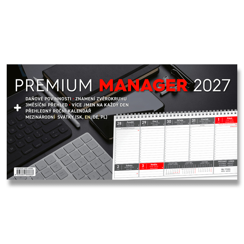 Premium Manager 2027 - stolní pracovní kalendář