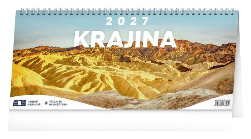 NOTIQUE Stolní kalendář Krajina 2027 (14denní / řádky)