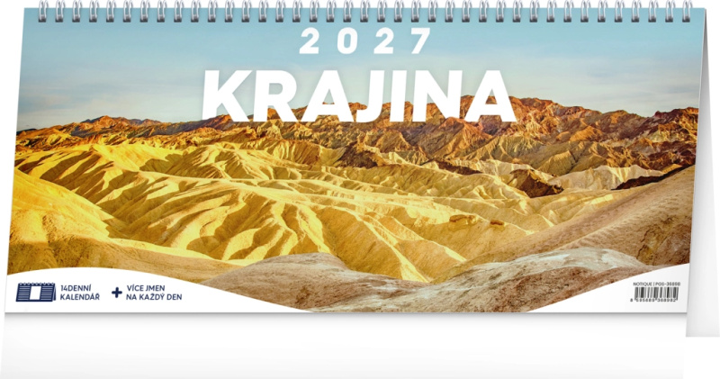 NOTIQUE Stolní kalendář Krajina 2027 (14denní / řádky)