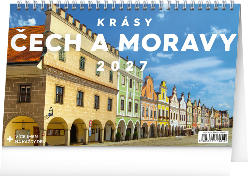 Notique stolní kalendář Krásy Čech a Moravy 2027 (23,1 × 14,5 cm)