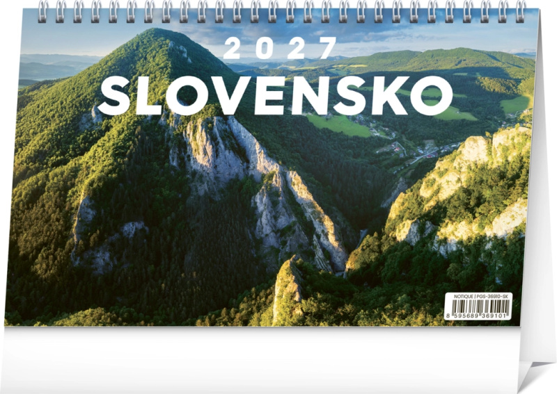 Notique stolní kalendář Slovensko 2027 (23,1 × 14,5 cm)