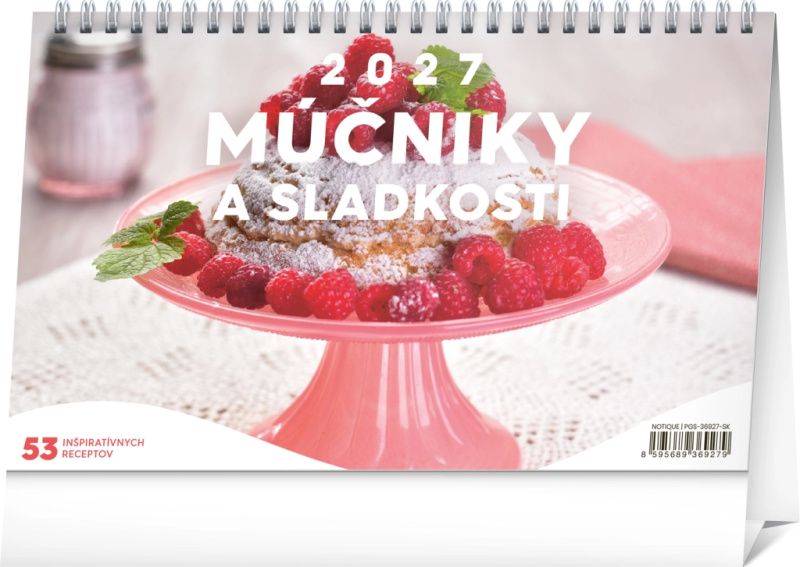 Notique stolní kalendář Moučníky a sladkosti 2027 (23,1 × 14,5 cm)