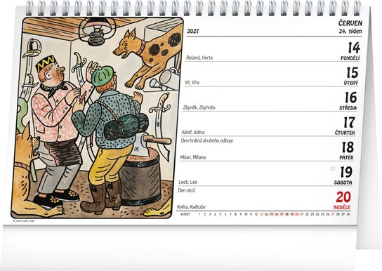 NOTIQUE Stolní kalendář Josef Lada 2027 (řádky) - Josef Lada (ilustrátor)